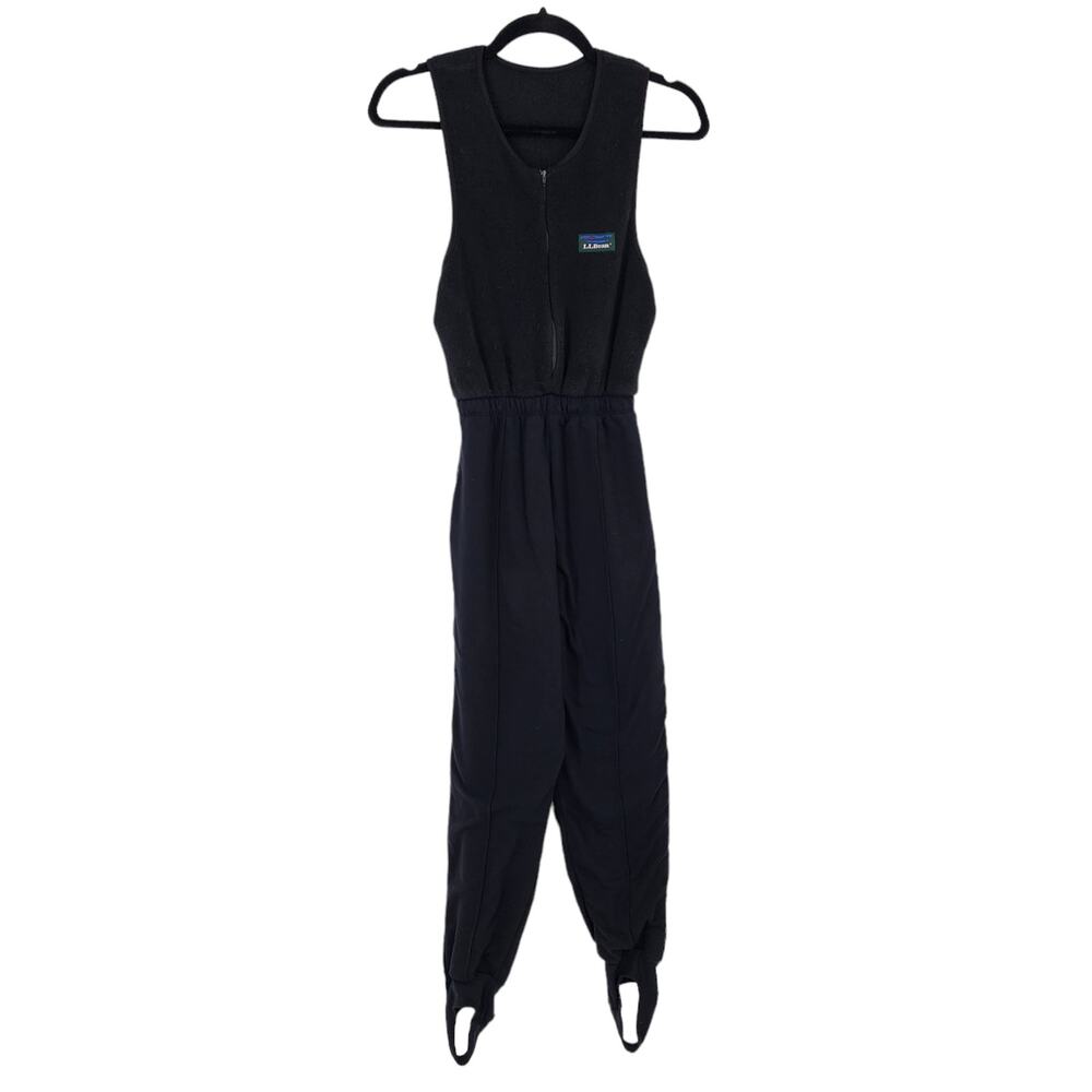 L.L Bean Women's Vintage Stirrup Ski Jumpsuit Black USA Made Size Small